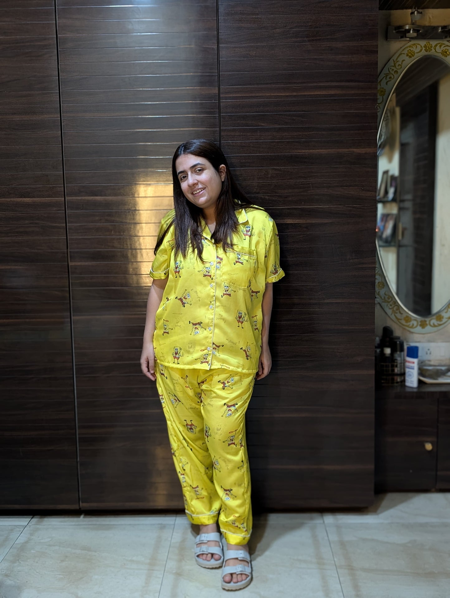 Yellow Sponge Bob Night Suit - Womens